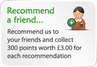 Recommend a friend and get 300 loyalty points (worth £3.00) when they sign up for an online account and make their first booking